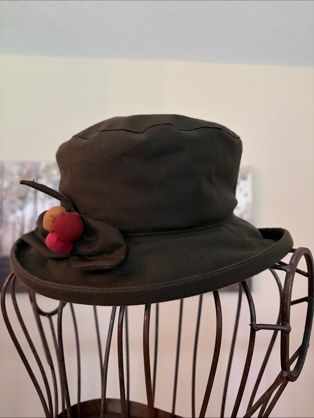 Olney Deep Olive Green Wax Cotton Berry Bucket Hat Fleece Lined One Size
